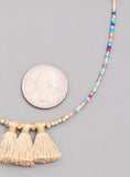 Beaded Tassel Necklaces with Metallic Gold