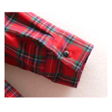 Red Tartan Shirt Dress OR Tunic Top with Asymmetrical Ruffle Hem