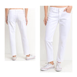 Optic White High Waisted Slim Boyfriend Style Jeans