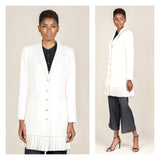 Ivory Pleated Hem Jacket OR Dress