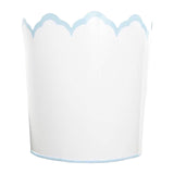 Hand Painted Scalloped Wastebasket & Tissue Holder