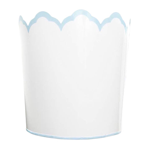 Hand Painted Scalloped Wastebasket & Tissue Holder