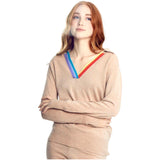 Camel Rainbow Collared Cashmere Austen Sweater