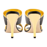 Black & Gold Lexi Heels with Comfort Fit Band, Handmade in Italy