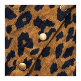 Leopard Corduroy Button Down Skirt