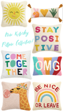 Stay Positive 14” Wool Hook Pillow with Velvet Back