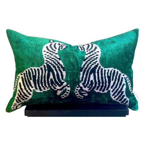 Handmade Piped Silk Velvet 16”x24” Large Lumbar Pillows