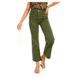 Brick OR Olive Wide Leg Cropped Semi High Waisted Jeans