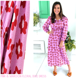 Pink & Maroon Floral Dixie Dress