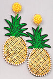 Fruity Beaded Dangle Earrings with Rhinestones