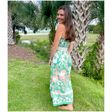 Green & Peach Ruffle Smocked Lorraine Dress