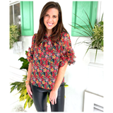 Fall Floral Layered Ruffle Lida Top