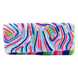 Handmade Fold-over Clutches in Wavy Rainbow & Pink Palm