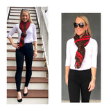 Red or Pink Leopard Print Scarf OR Wrap