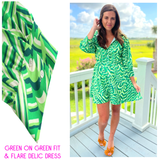 Green on Green Fit & Flare Delic Dress