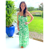Green Tropical Print Tortola Dress