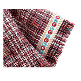 Tweed Short Sleeve Peplum Top with Fringe Hem & Sleeve Embellishments