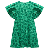 Double Ruffle Sleeve Floral Wear Your Greens Dress