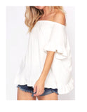 Hot Pink, White, Black OR Light Pink Ruffle Sleeve Top with Flyaway Back