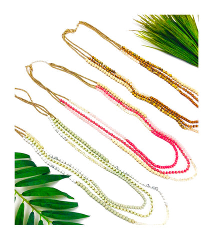 Multicolor Wood Bead Necklaces