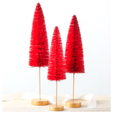 Hand Dyed Bottle Brush Christmas Trees in 5 Colors & 3 Sizes