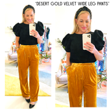 Desert Gold Velvet Wide Leg Pants