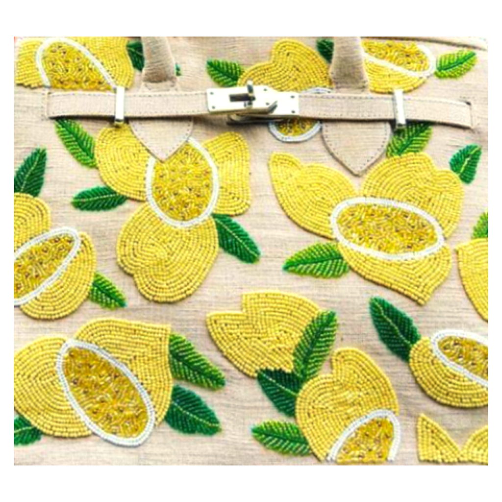 Lemon Hand made bag in canvas material