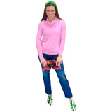 Pink Cowlneck Sadie Sweater