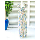 Designer Inspired Floral Cutout Maxi Dress with Structured Ruffle Sleeves & Open Back