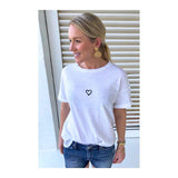 White Embroidered I Love You MAYBE Heart Tee