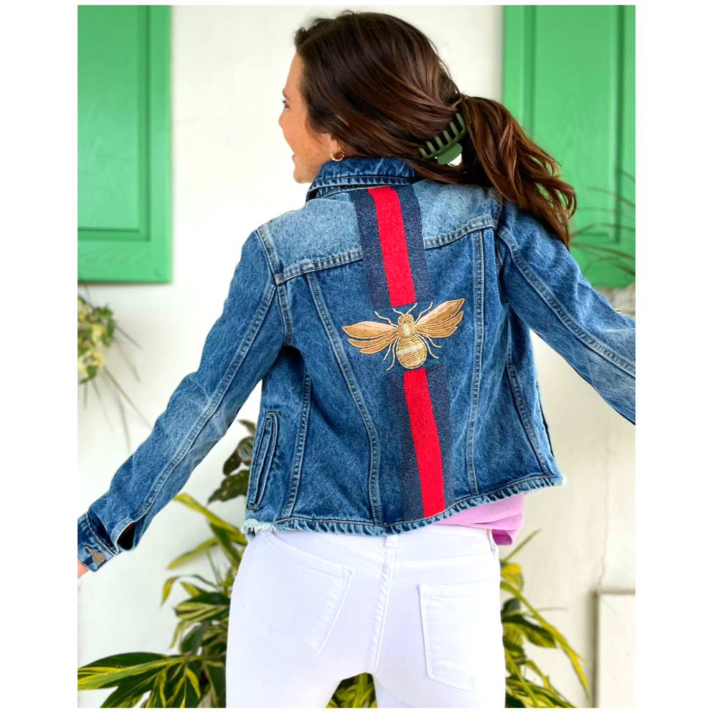 Beaded 2025 denim jacket