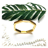 Silver OR Gold Abstract Octagon Bamboo Bangle