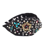 Handmade Black Gold & Multicolor Beaded Star Headband