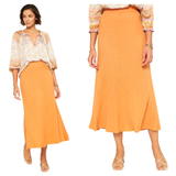Cantaloupe Textured Summer Weight KNIT Maxi Skirt