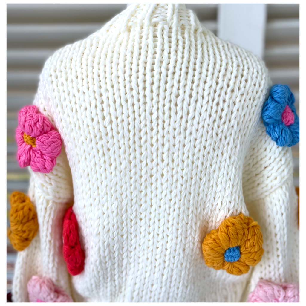 Carrie Handmade Knit Flower Cardigan - James Ascher