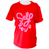 FRNCH Pink & Red “Self Love” Fine Knit Tee