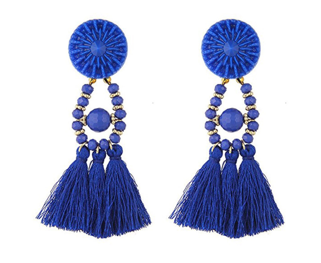 Update more than 115 blue tassel earrings super hot