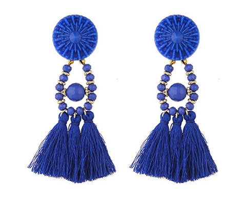 Top more than 198 royal blue tassel earrings