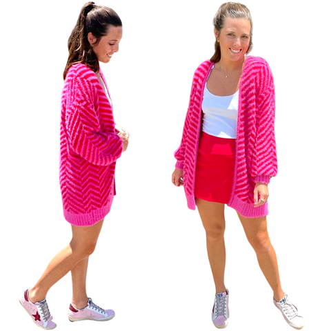 Pink & Red Super Soft Cheshire Cardigan