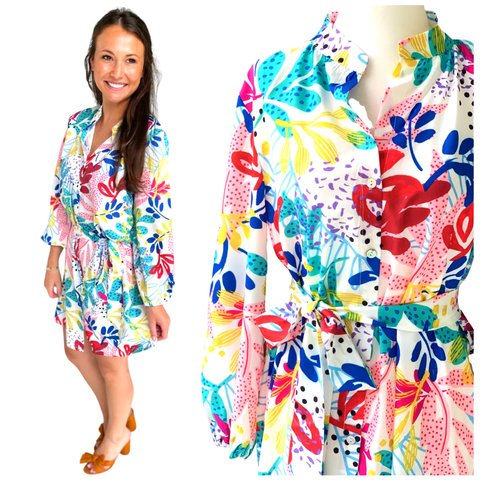 Multi Floral Abstract Heureuse Dress