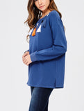 Cobalt Blue Tassel Sweater with Grommets - FINAL SALE -