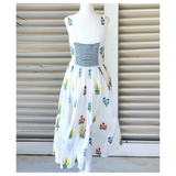 Daydress Flower Garden Midi Dress with Smocked Back