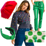 Pink or Holiday Green Leather McClain Jogger Pants