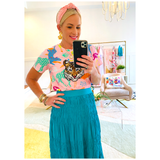 Teal Linen Matching Maxi Skirt & Adjustable Tie Top