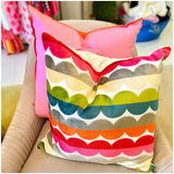 Handcrafted Velvet Scalloped Rainbow Pillows (in 2 SIZES)