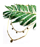 Ivory & Metallic Gold Druzy Single Charm 24” Necklace