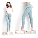 Sage Green Stretchy High Waisted Jogger Pants