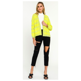 Neon Yellow & METALLIC SILVER Open Front Cardigan