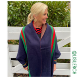 (4 colors) Red & Green Stripe Poncho Shawls