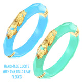 Handmade Lucite with 24K Gold Leaf Flecks